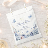 Sachets En Papier Merci bleu papillon Baby shower garçon (Coupé)