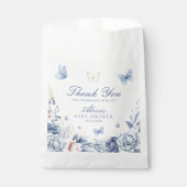 Sachets En Papier Merci bleu papillon Baby shower garçon (Devant)