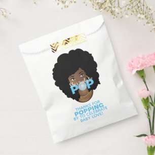 Sachets En Papier Merci! Bubblegum bleu, femme noire