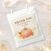 Sachets En Papier Merci Citrouille Automne Rustique Charme Baby show (Coupé)