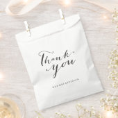 Sachets En Papier Merci Classic Script Calligraphie Nom Mariage (Coupé)