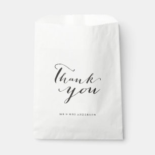 Sachets En Papier Merci Classic Script Calligraphie Nom Mariage