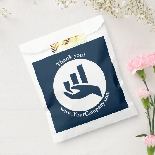 Sachets En Papier Merci Conseiller Financier Blanc-Bleu  (Scellé)