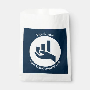 Sachets En Papier Merci Conseiller Financier Blanc-Bleu