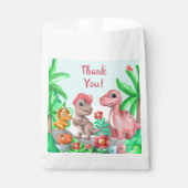Sachets En Papier Merci d'anniversaire de Dinosaure pour fille (Devant)