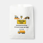 Sachets En Papier Merci d'anniversaire du véhicule de construction (Devant)