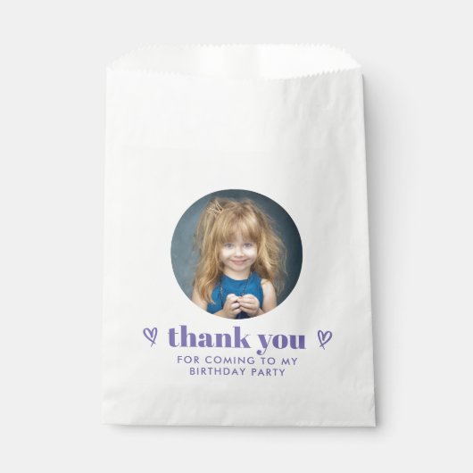 Sachets En Papier Merci d'anniversaire minime simple (Devant)