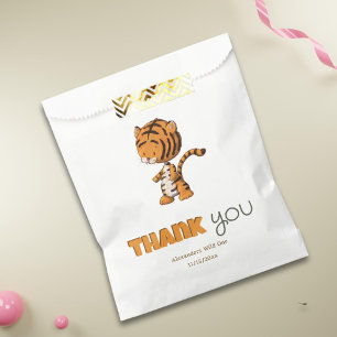 Sachets En Papier Merci d'anniversaire sauvage d'un tigre