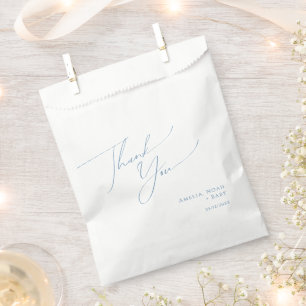 Sachets En Papier Merci de Baby shower bleu blanc