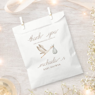 Sachets En Papier Merci de Baby shower Boho Watercolor Stork