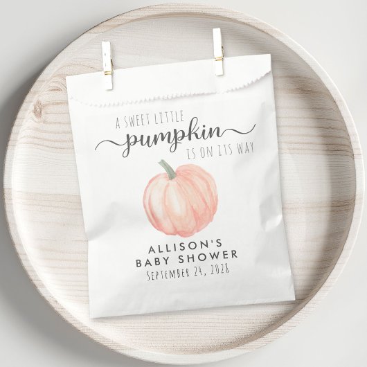 Sachets En Papier Merci de Baby shower Citrouille orange