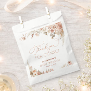 Sachets En Papier Merci de Baby shower en laiton Boho Pampas