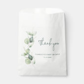 Sachets En Papier Merci de Baby shower Eucalyptus Botanique Script (Devant)