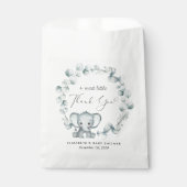 Sachets En Papier Merci de Baby shower Eucalyptus Eléphant mou (Devant)