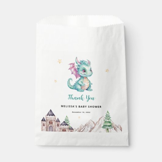 Sachets En Papier Merci de Baby shower Little Dragon (Devant)