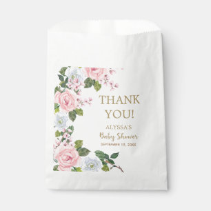 Sachets En Papier Merci de Baby shower rose blanc
