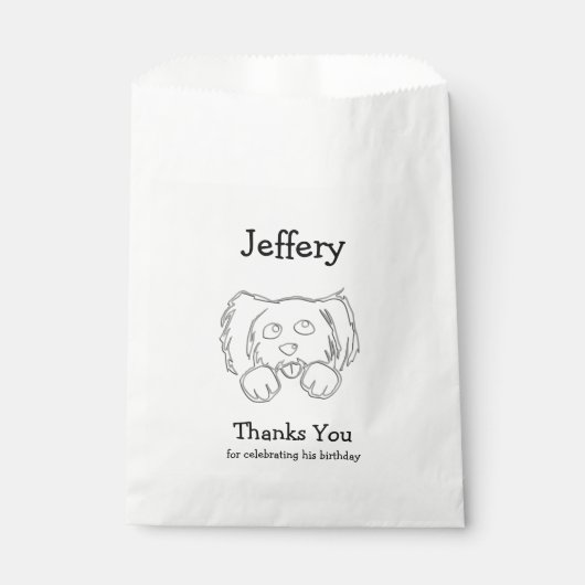 Sachets En Papier Merci de chien mignon (Devant)