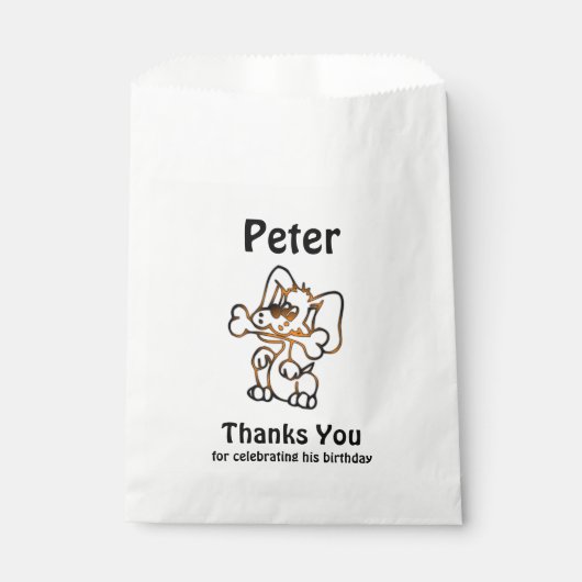 Sachets En Papier Merci de chiot mignon (Devant)
