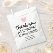 Sachets En Papier Merci de coeur rose en faveur des petites entrepri (Coupé)