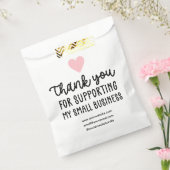 Sachets En Papier Merci de coeur rose en faveur des petites entrepri (Scellé)