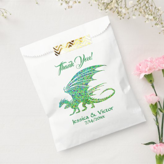 Sachets En Papier Merci de dragon vert mosaïque Extraordinaire (Scellé)