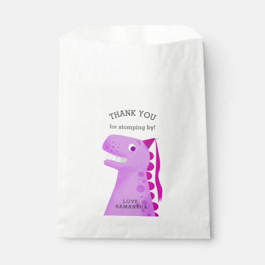 Sachets En Papier Merci de fête d'anniversaire de la princesse Dinos (Devant)