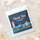Sachets En Papier Merci de fête d'anniversaire rose singe Nautique (Coupé)