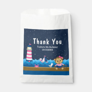 Sachets En Papier Merci de fête d'anniversaire rose singe Nautique