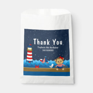 Sachets En Papier Merci de fête d'anniversaire rouge singe Nautique