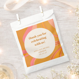 Sachets En Papier Merci de Fête des mariées en marbre rose jaune per