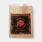 Sachets En Papier Merci de Fête des mariées fleurie léopard (Devant)