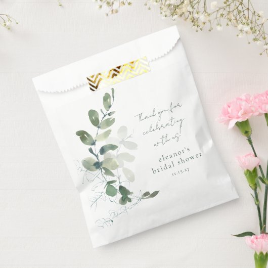 Sachets En Papier Merci de Fête des mariées personnalisée Eucalyptus (Scellé)