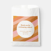 Sachets En Papier Merci de Fête des mariées personnalisée rose orang (Devant)