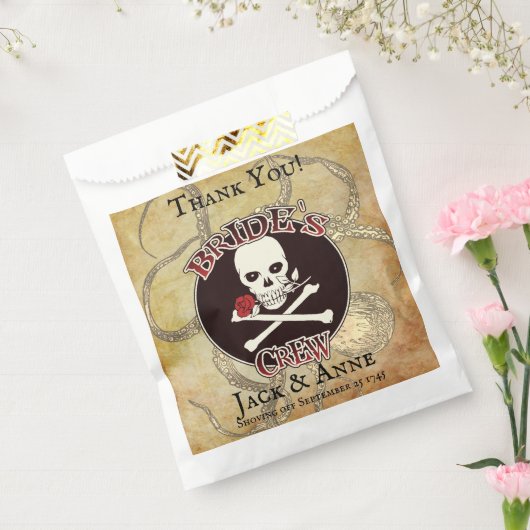 Sachets En Papier Merci de l'équipage de la mariée Mariage pirate (Scellé)