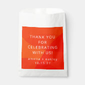 Sachets En Papier Merci de mariage Abstrait Orange personnalisé (Devant)