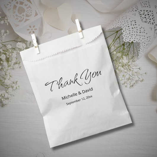 Sachets En Papier Merci de Mariage Boho Décontracté de script simple