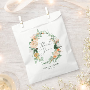 Sachets En Papier Merci de Mariage d'aquarelle Botanique Peach Boho