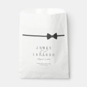 Sachets En Papier Merci de Mariage de Cravate noir sur mesure ID1090 (Devant)