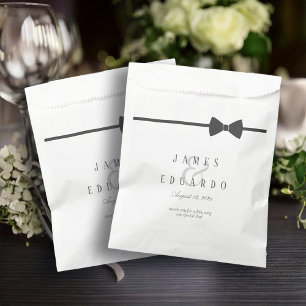 Sachets En Papier Merci de Mariage de Cravate noir sur mesure ID1090