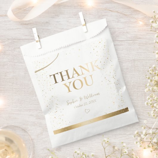 Sachets En Papier Merci de mariage Gold Elegant (Coupé)