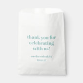 Sachets En Papier Merci de mariage personnalisé Gras Aqua Blue Retro (Devant)