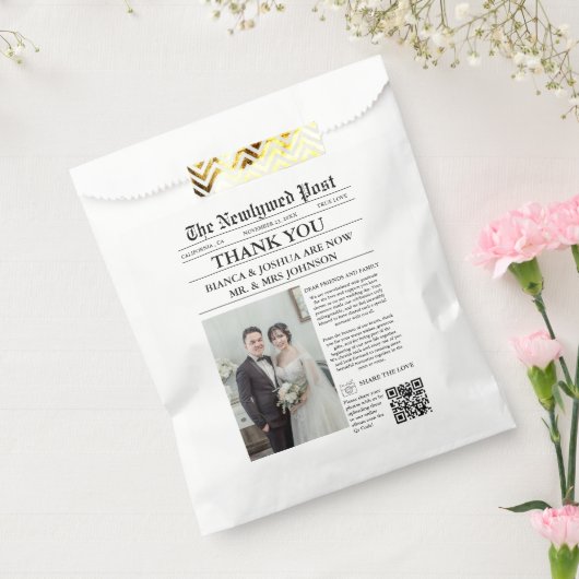 Sachets En Papier Merci de Mariage photo unique du journal (Scellé)