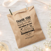 Sachets En Papier Merci de mariage rustique moderne élégant (Coupé)