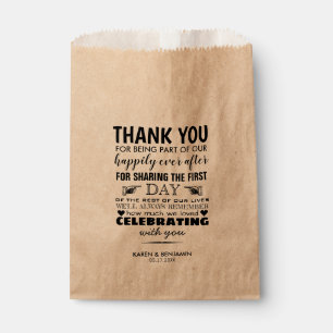Sachets En Papier Merci de mariage rustique moderne élégant