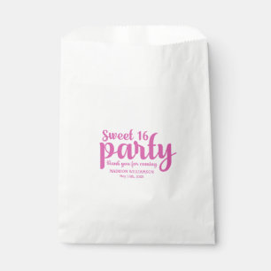 Sachets En Papier Merci de rose et blanc du bonbon 16 personnalisé