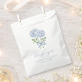 Sachets En Papier Merci de script Blue Hydrangea Mariage Customisé (Coupé)