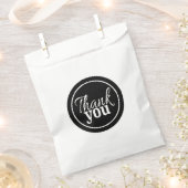 Sachets En Papier Merci de script simple et élégant noir blanc (Coupé)