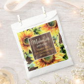 Sachets En Papier Merci de tournesol jaune bois rustique (Coupé)