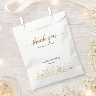 Sachets En Papier Merci d'être venu Confettis dorés 21e anniversaire