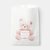 Sachets En Papier Merci d'ours en peluche rose (Devant)